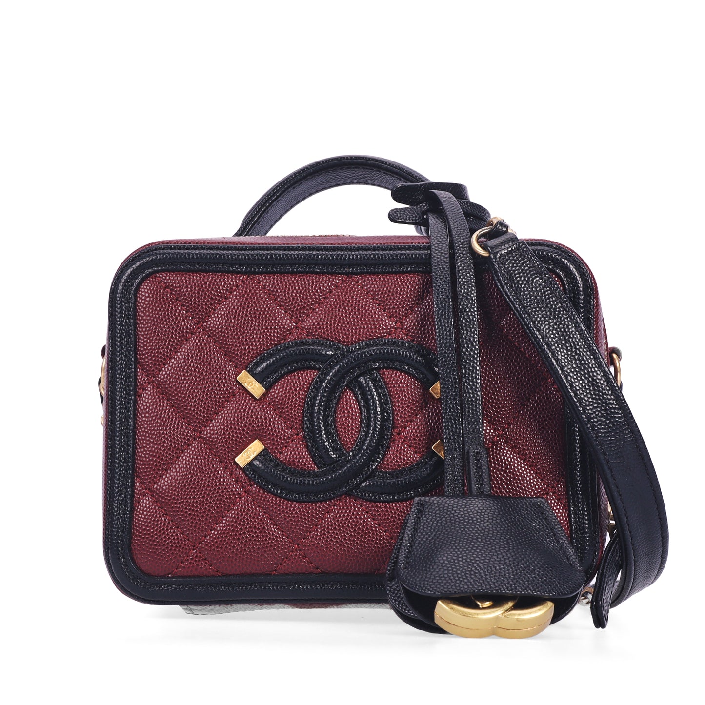 Pre-Owned Chanel Vanity Case Red Quilted Calfskin Shoulder Bag 44311792