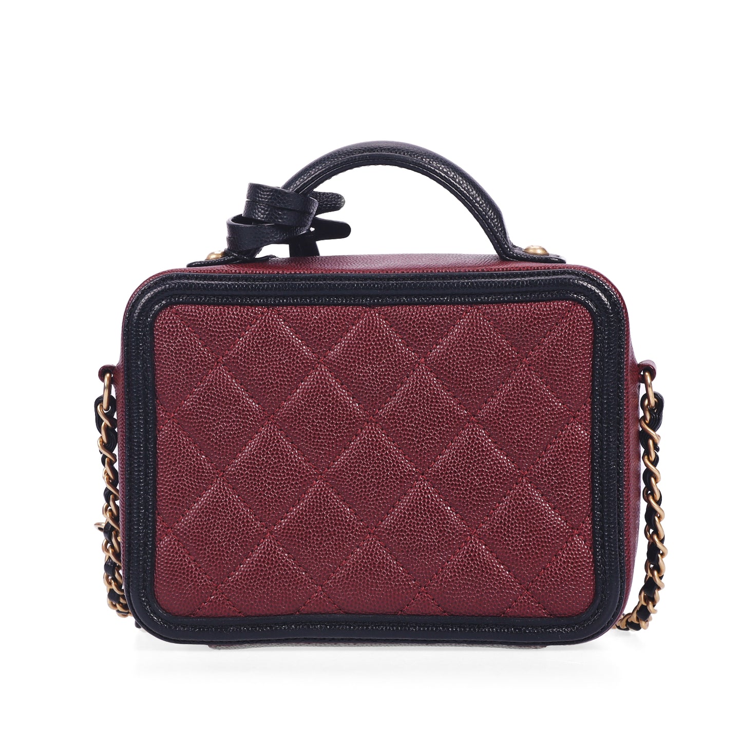 Pre-Owned Chanel Vanity Case Red Quilted Calfskin Shoulder Bag 44311792