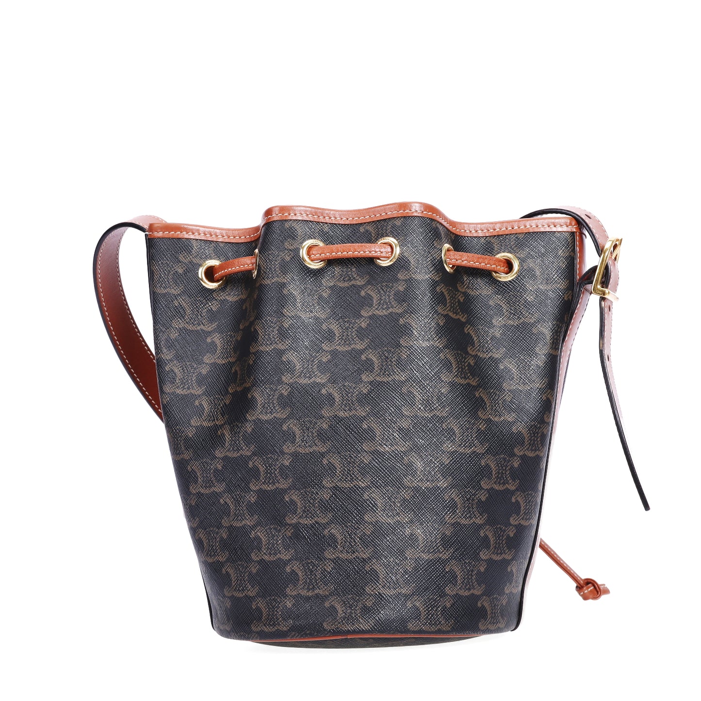 Pre-Owned Celine Triomphe Canvas Black Coated Canvas Crossbody Bag 44741980