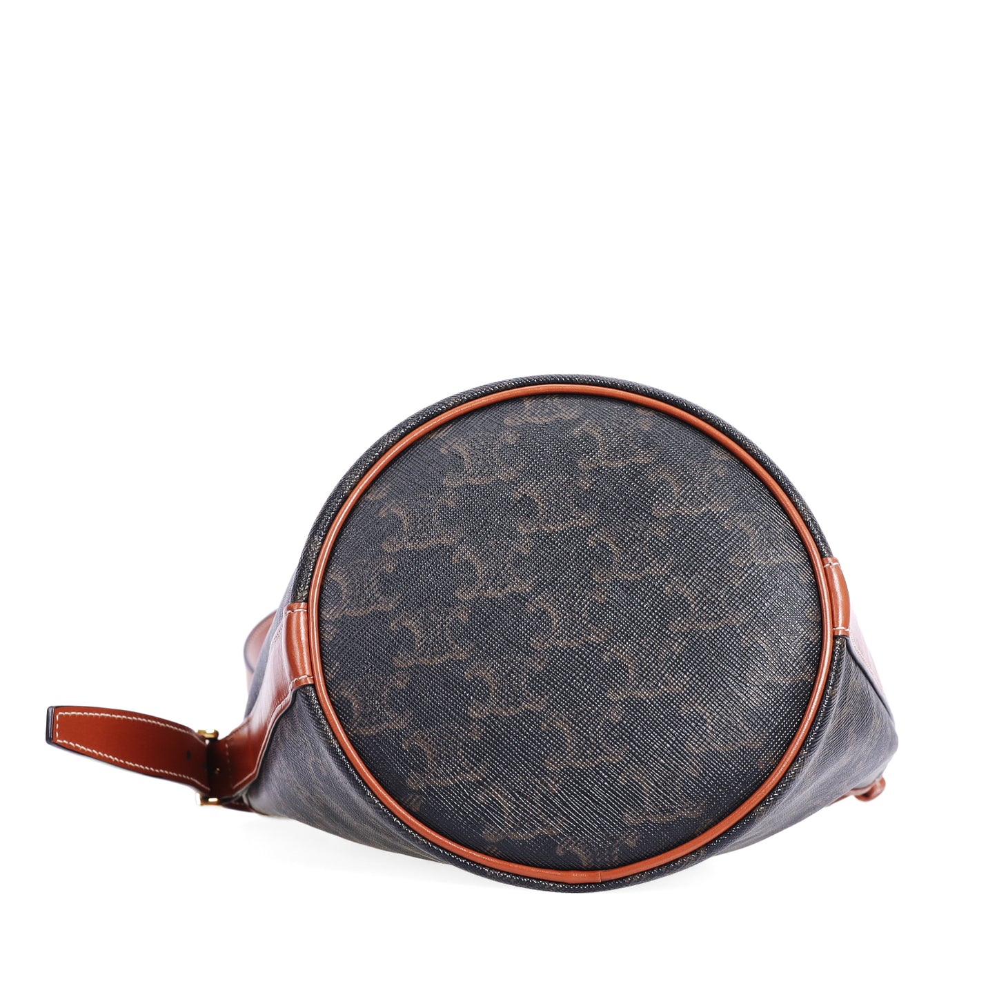 Pre-Owned Celine Triomphe Canvas Black Coated Canvas Crossbody Bag 44741980