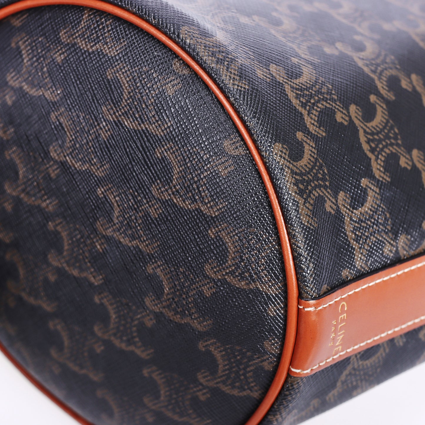 Pre-Owned Celine Triomphe Canvas Black Coated Canvas Crossbody Bag 44741980