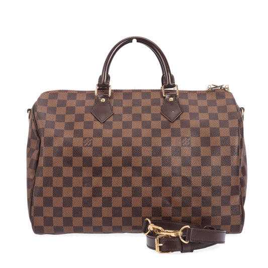 Pre-Owned Louis Vuitton Speedy 35 Bandouliere Brown Damier Ebene Coated Canvas Shoulder Bag 44899693