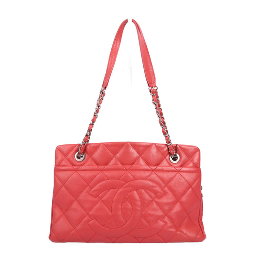 Pre-Owned Chanel Red Calfskin Shoulder Bag 45274846