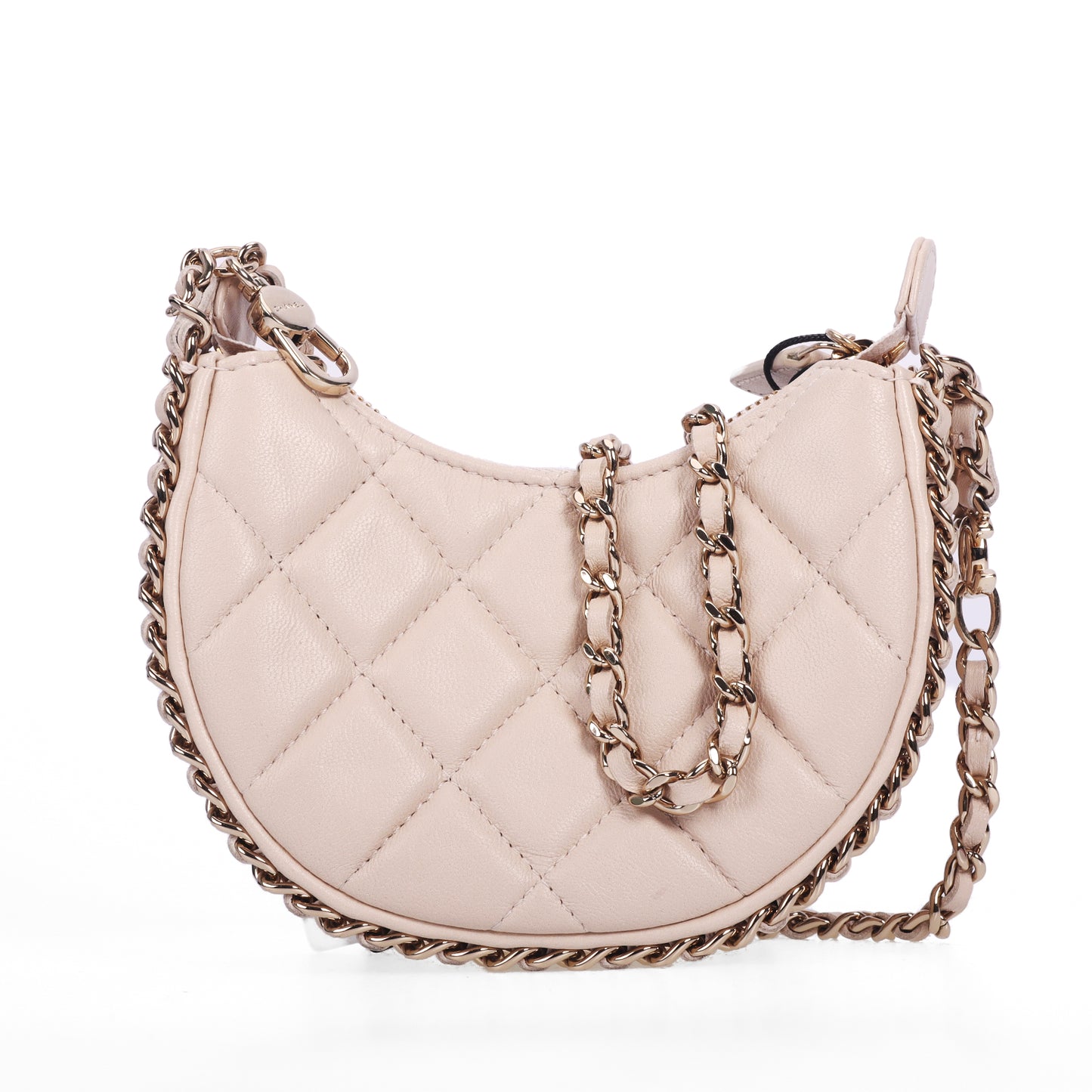 Pre-Owned Chanel Beige Quilted Lambskin Leather Shoulder Bag 45706057