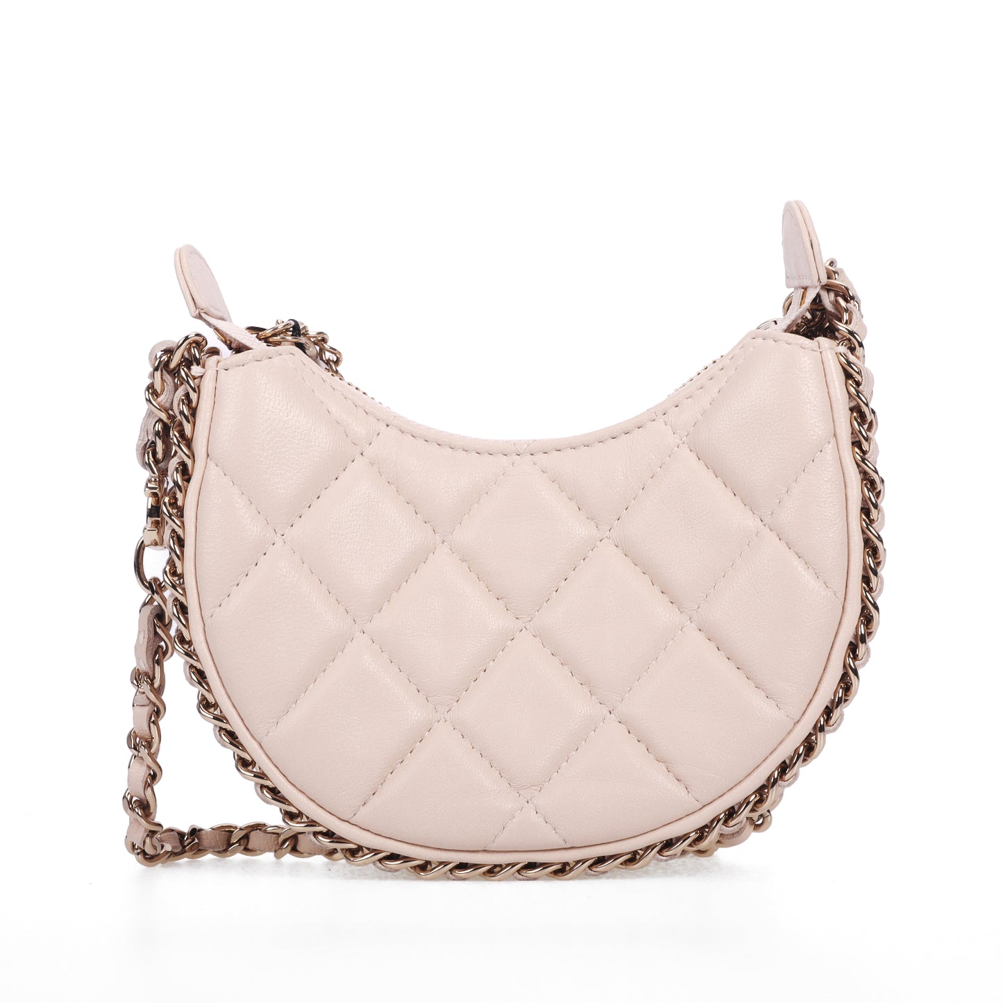 Pre-Owned Chanel Beige Quilted Lambskin Leather Shoulder Bag 45706057