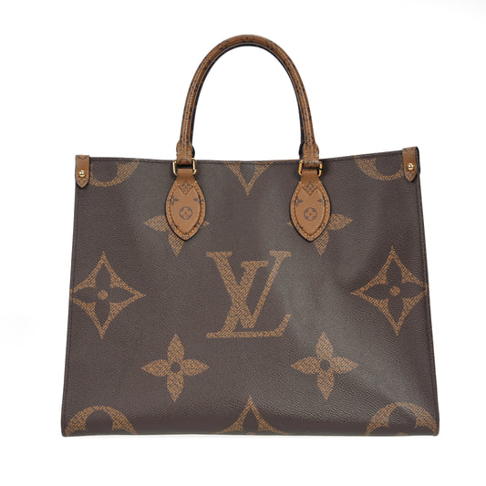 Pre-Owned Louis Vuitton OnTheGo MM Brown Monogram Giant Coated Canvas Shoulder Bag 45712852