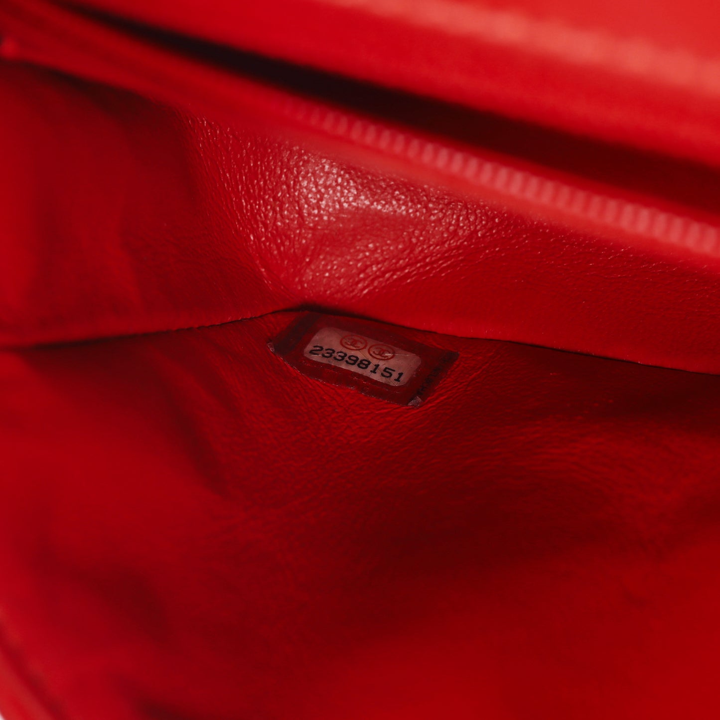 Pre-Owned Chanel Classic Flap Orange-Red Chevron Lambskin Leather Shoulder Bag 46107071