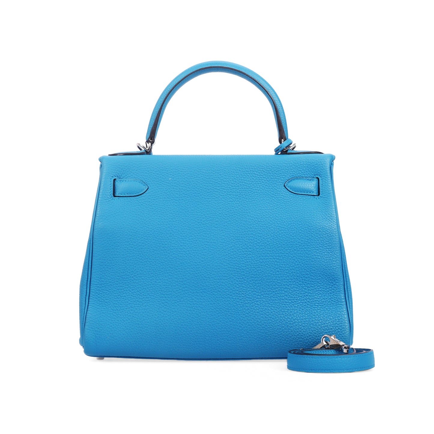 Pre-Owned Hermès Kelly 28 Bleu Zanzibar Togo Calfskin Shoulder Bag 46222025 L