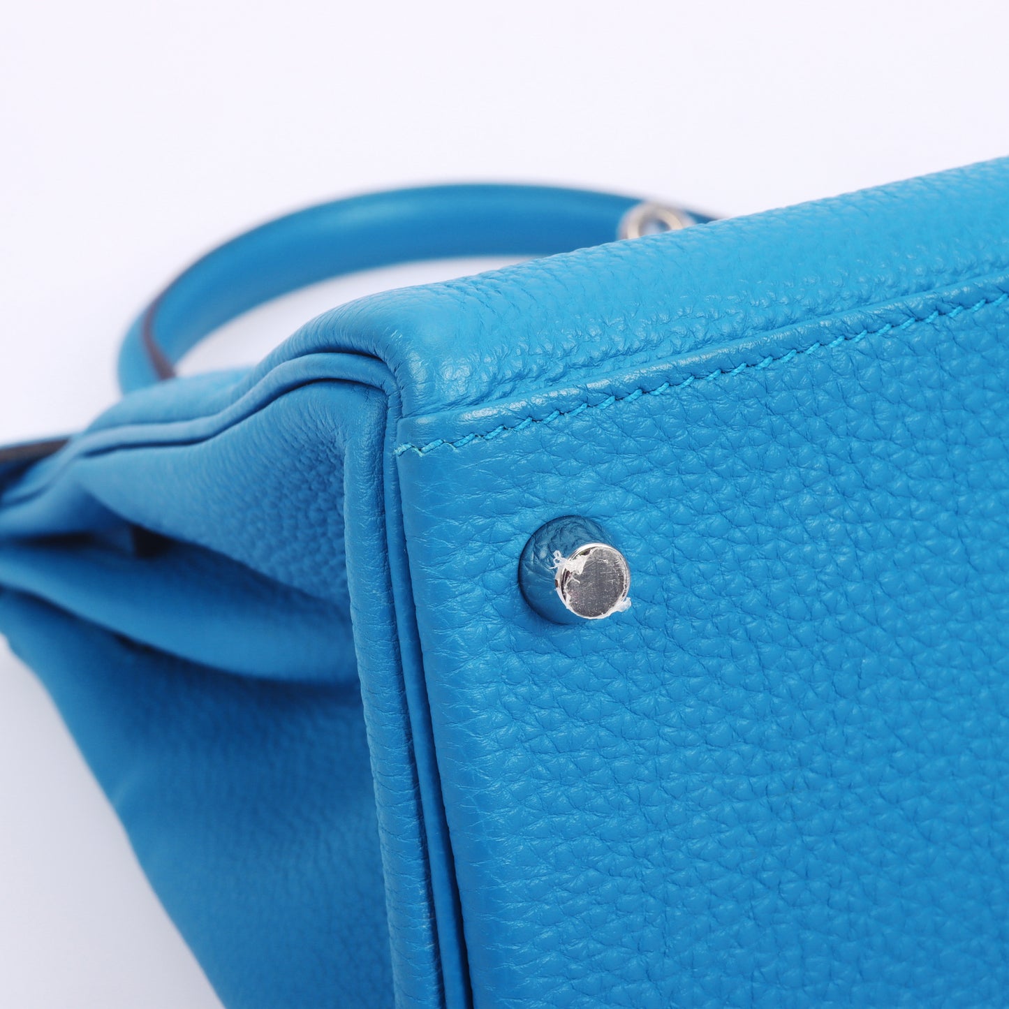 Pre-Owned Hermès Kelly 28 Bleu Zanzibar Togo Calfskin Shoulder Bag 46222025 L