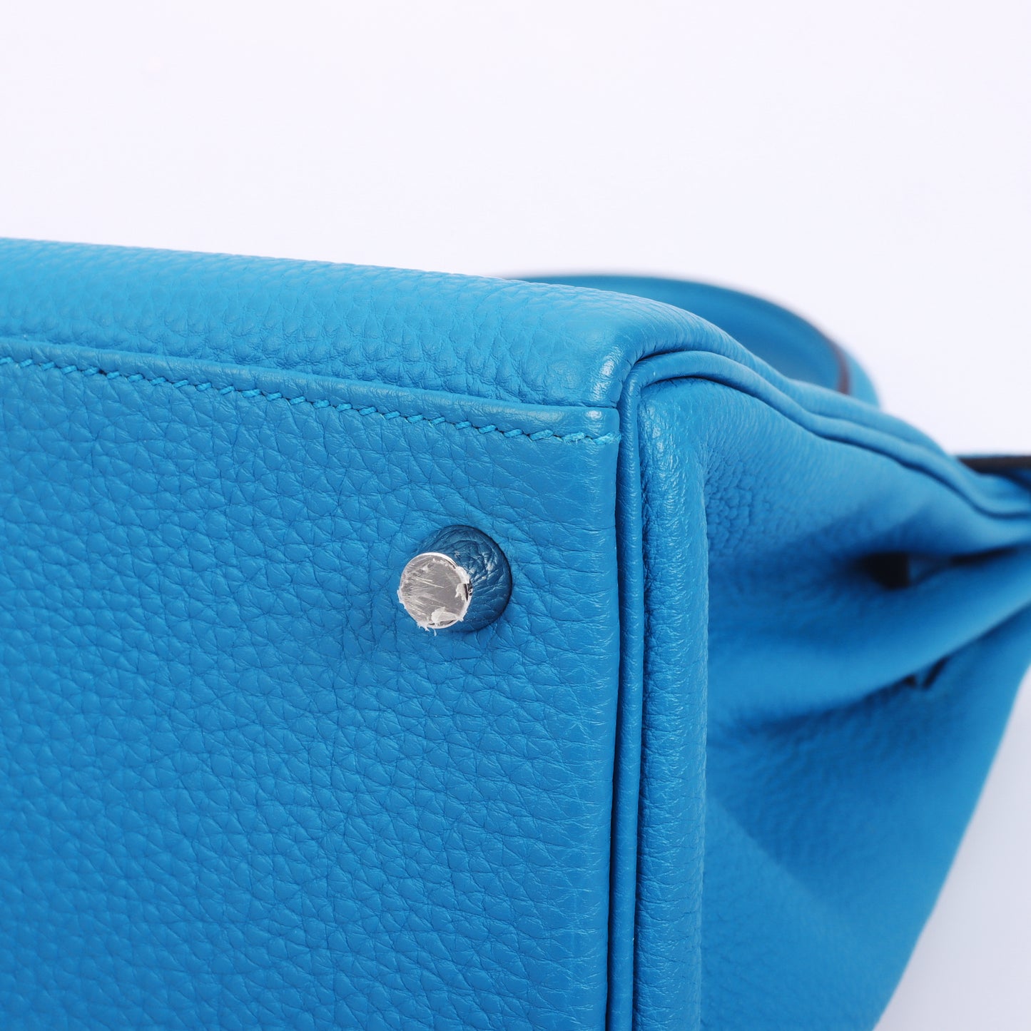 Pre-Owned Hermès Kelly 28 Bleu Zanzibar Togo Calfskin Shoulder Bag 46222025 L