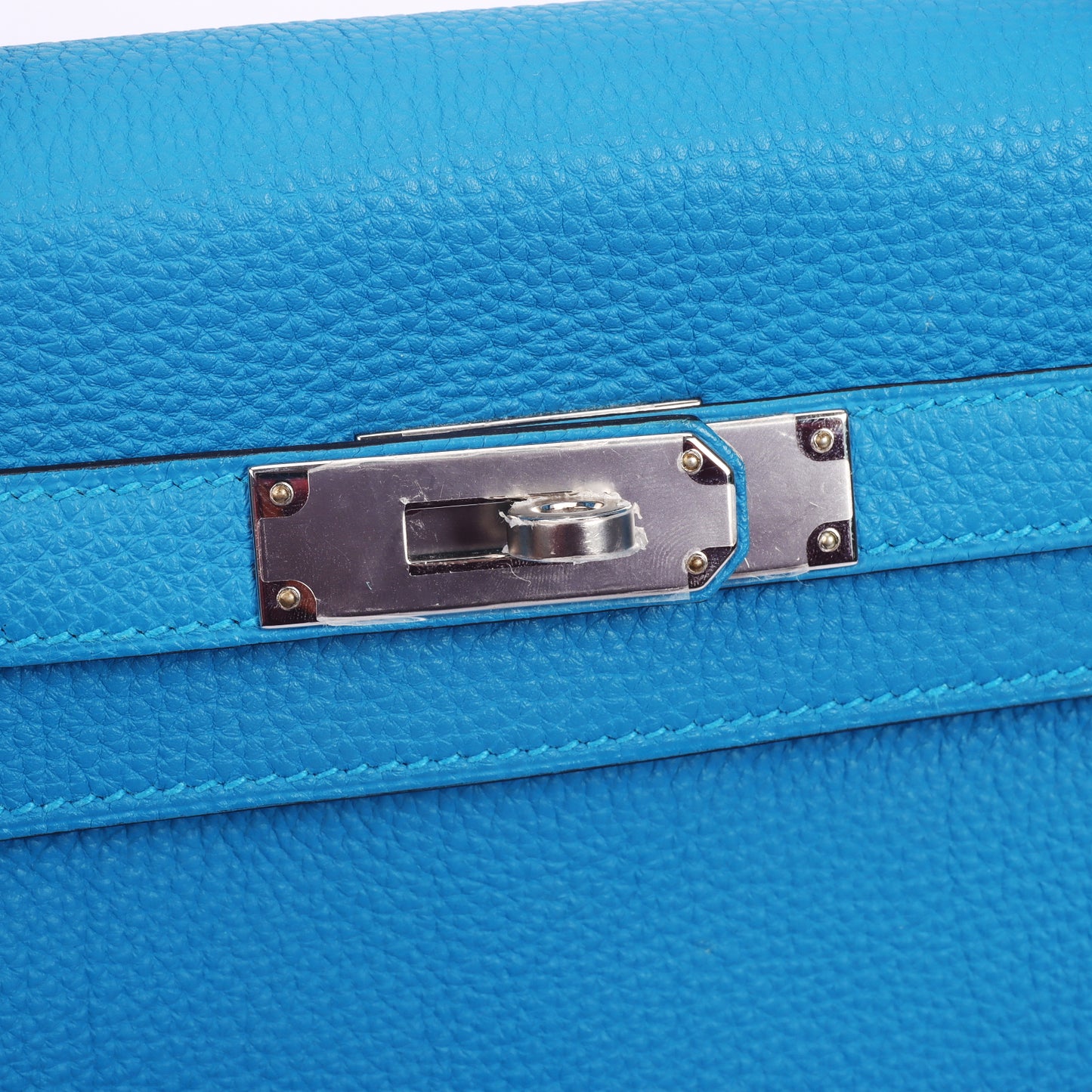 Pre-Owned Hermès Kelly 28 Bleu Zanzibar Togo Calfskin Shoulder Bag 46222025 L