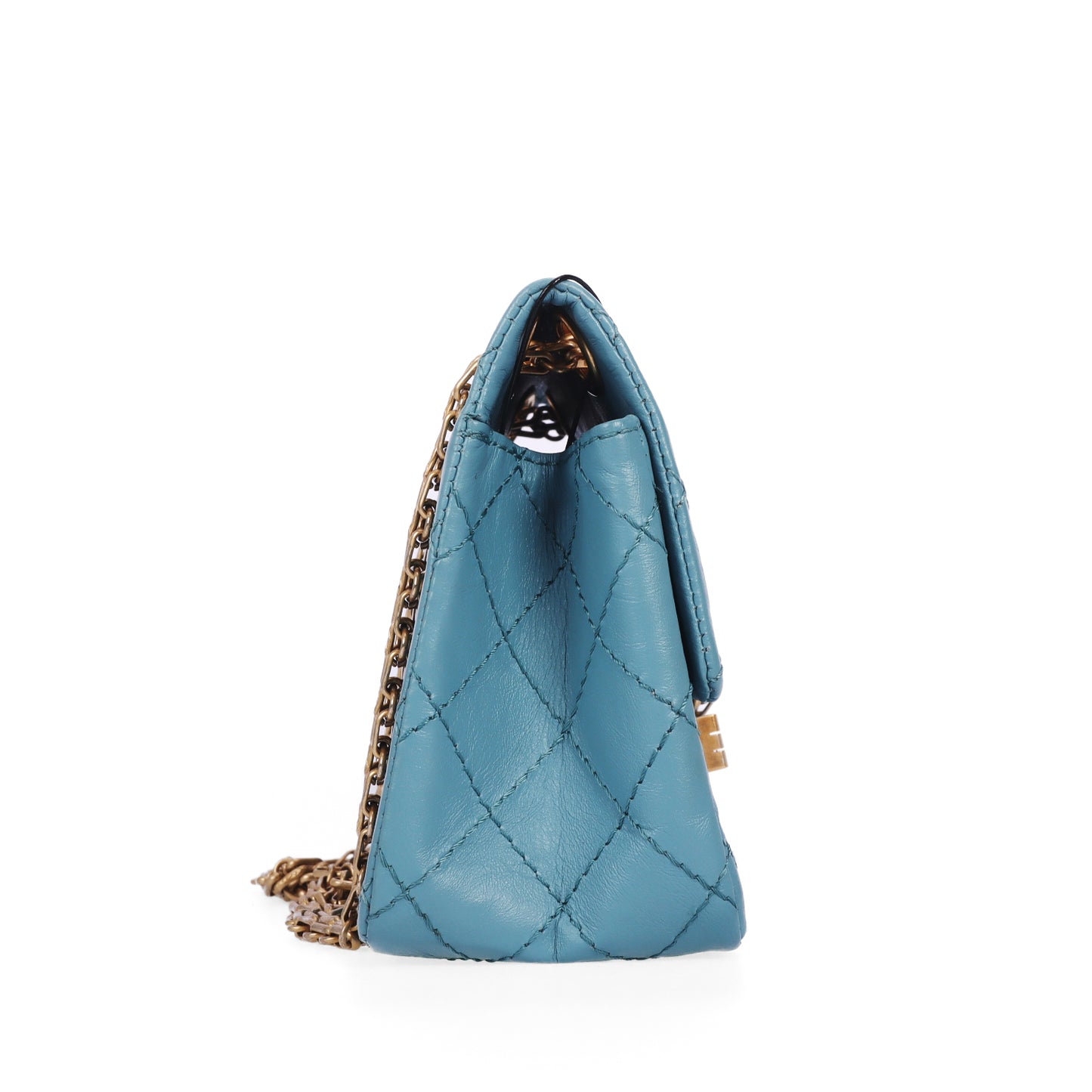 Pre-Owned Chanel Reissue 2.55 Light Blue Quilted Calfskin Shoulder Bag 46448451