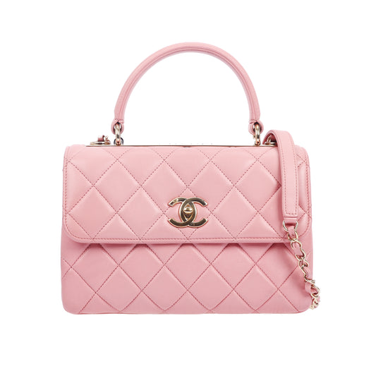 e-Owned Chanel Trendy CC Pink Quilted Lambskin Shoulder Bag 46877862