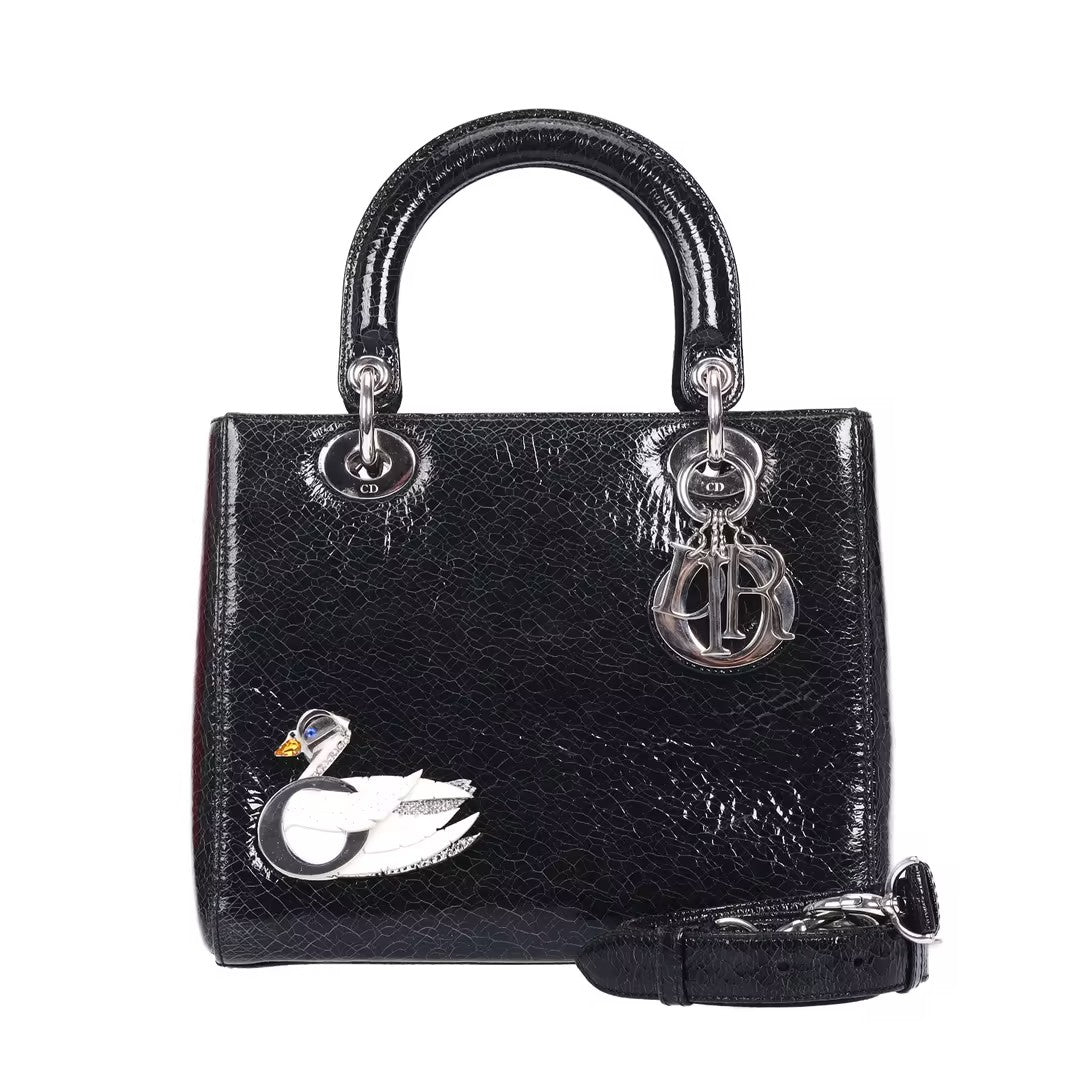 Pre-Owned Dior lady swan calfskin crossbody bag 71832803