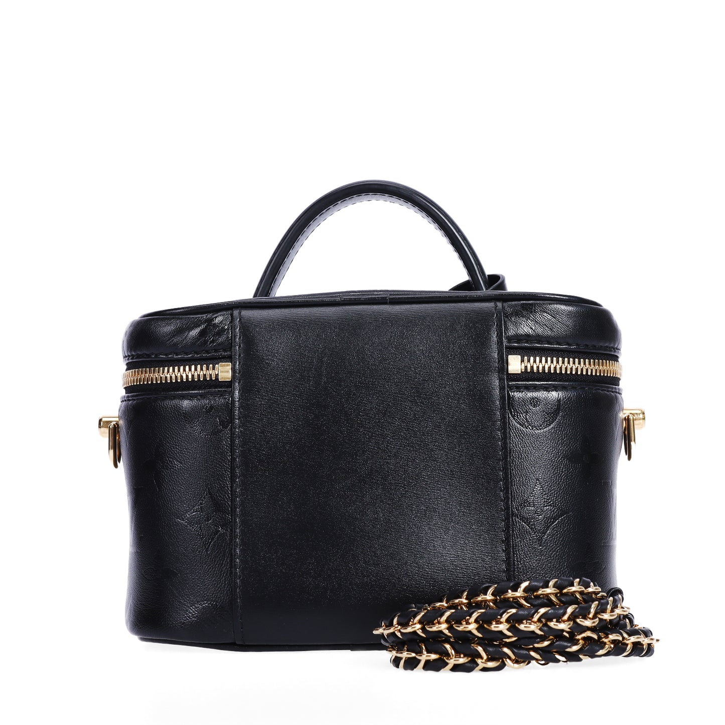 Pre-Owned Louis Vuitton Vanity PM Black Monogram Lambskin Leather Handbag  47793499