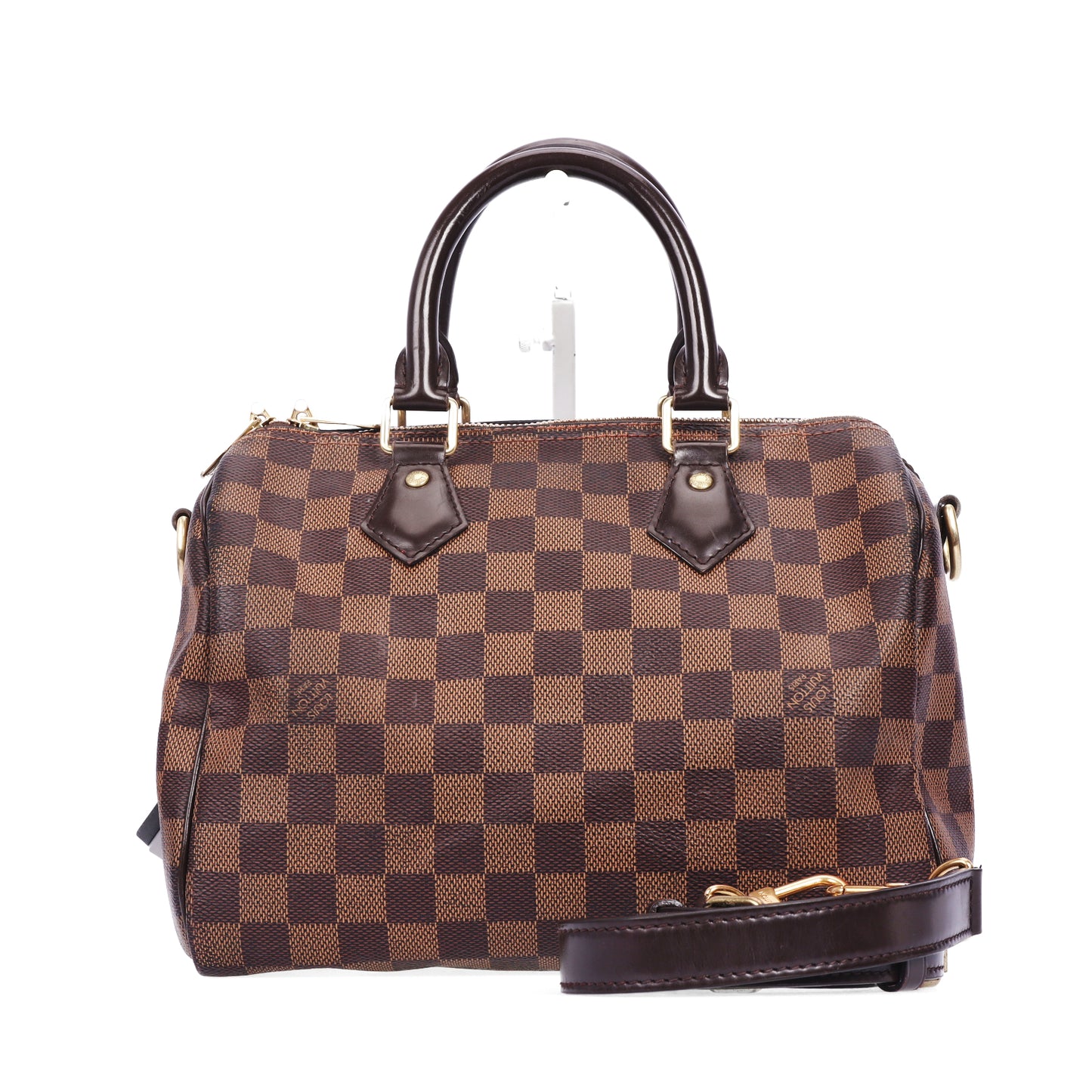 Pre-Owned Louis Vuitton Speedy Bandoulière 25 Damier Eben & Damier Azur 25 & Louis Vuitton Charm 48930408 &72802421&51621143