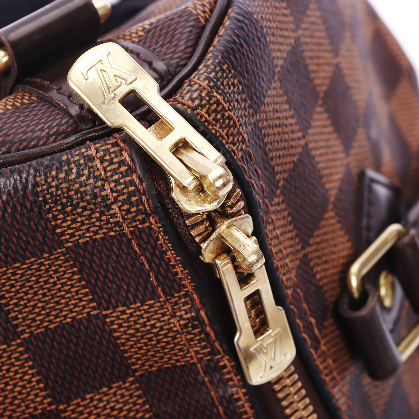 Pre-Owned Louis Vuitton Speedy Bandoulière 25 Damier Eben & Damier Azur 25 & Louis Vuitton Charm 48930408 &72802421&51621143