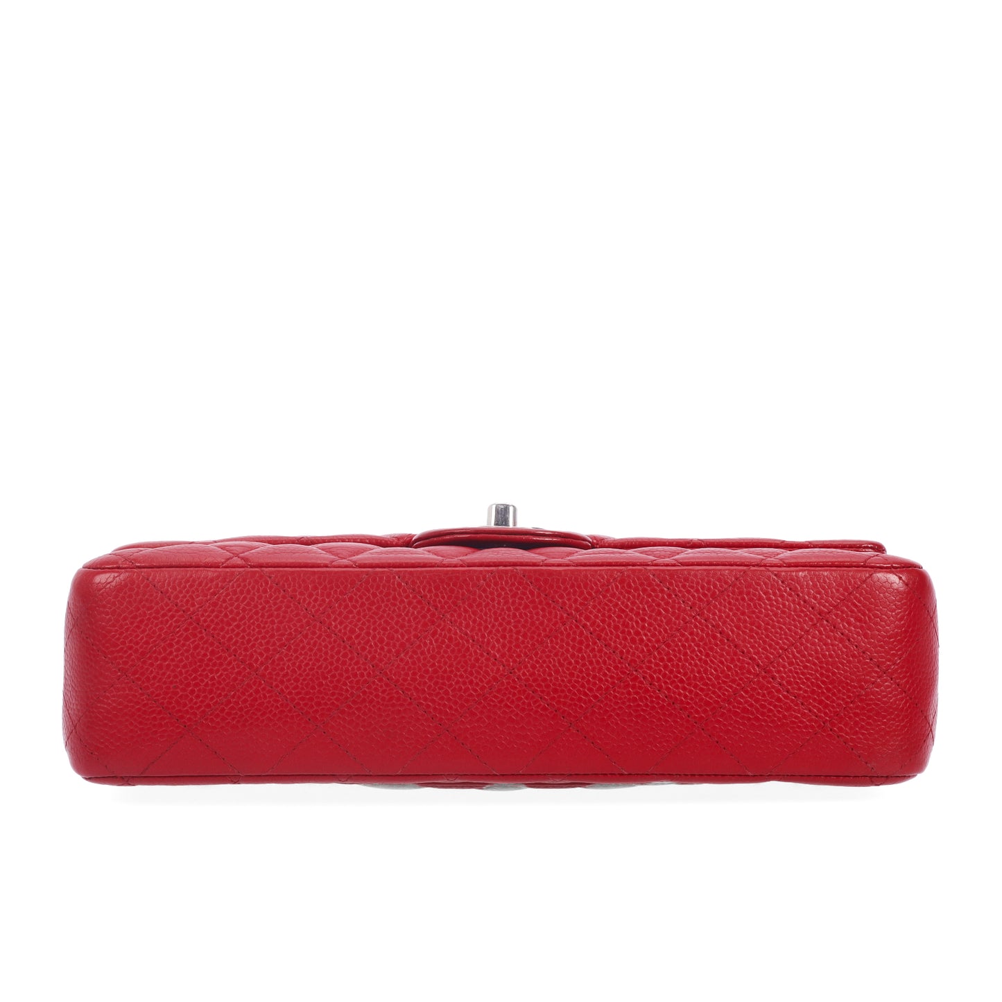 Pre-Owned Chanel Classic Flap Red Quilted Caviar Calfskin Shoulder Bag