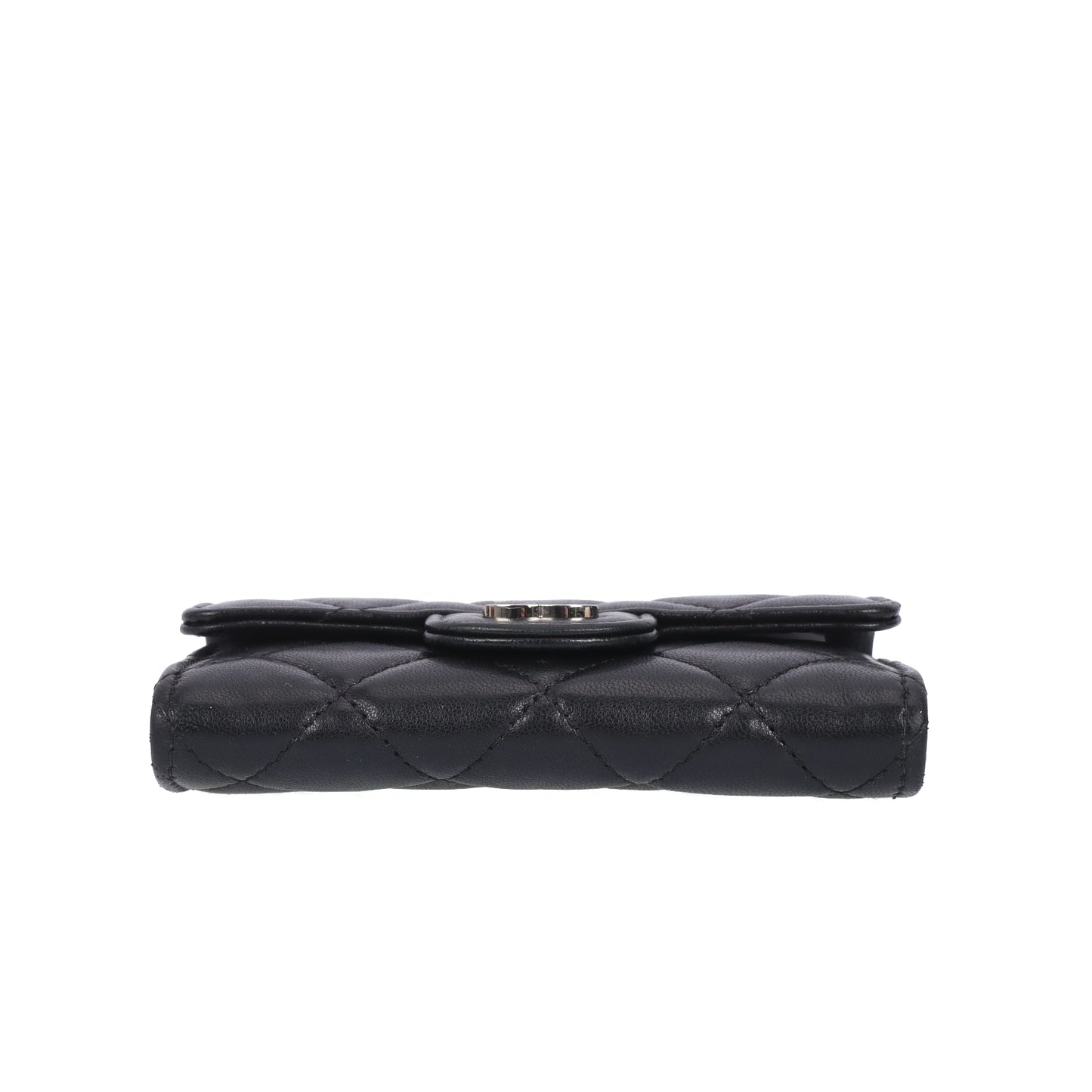 Pre-Owned Chanel Classic Flap Wallet Black Quilted Lambskin Leather Wallet 51155681