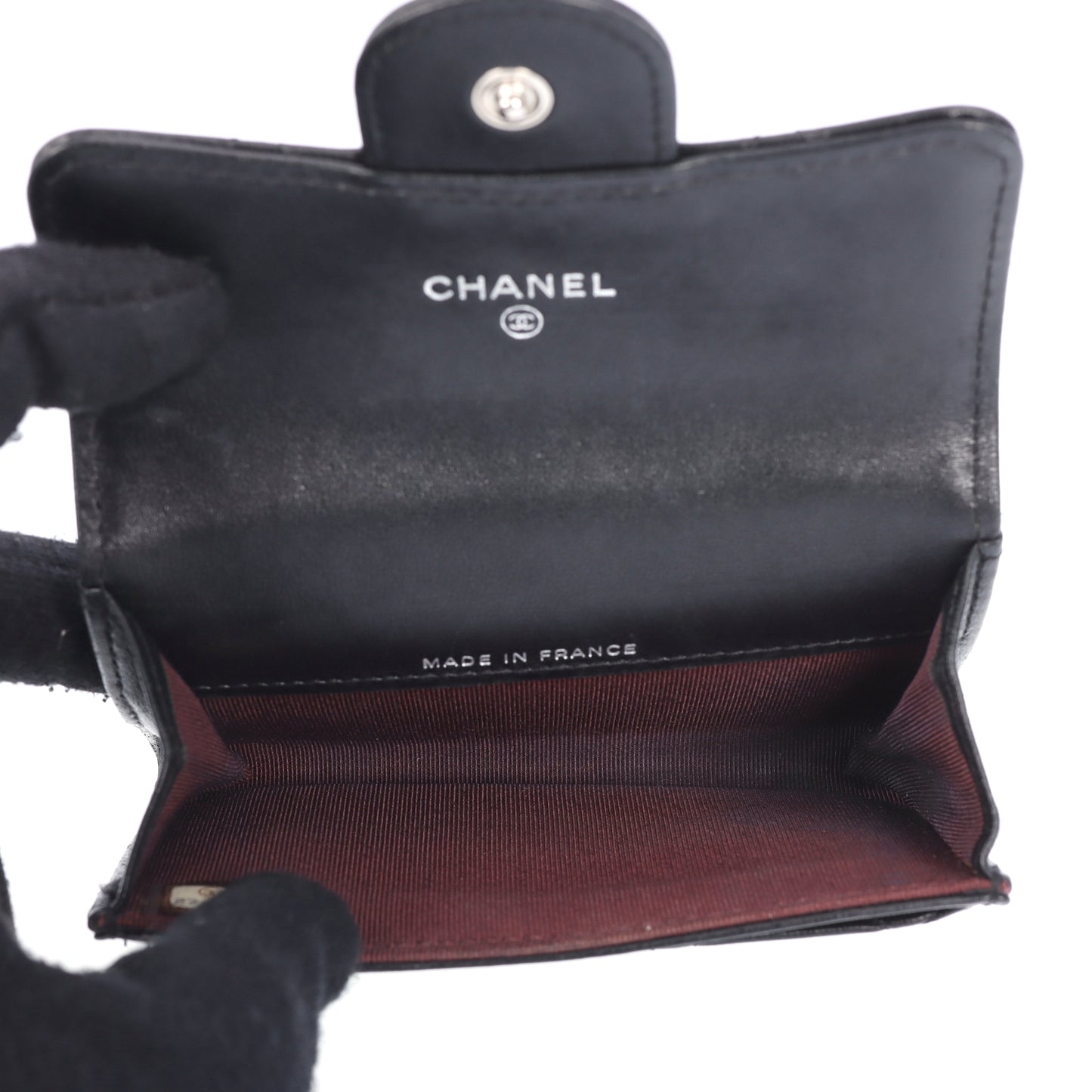 Pre-Owned Chanel Classic Flap Wallet Black Quilted Lambskin Leather Wallet 51155681