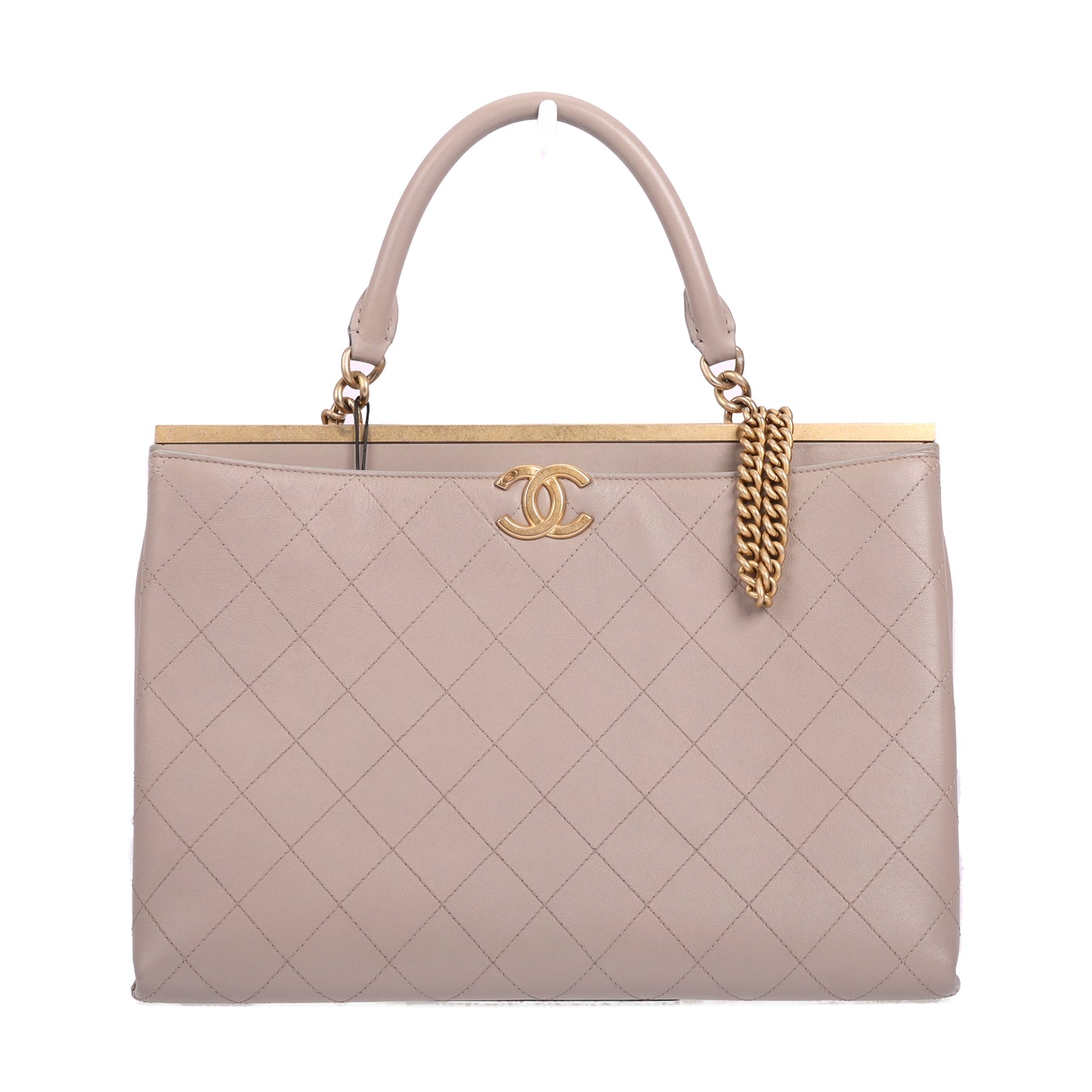 Pre-Owned Chanel Beige Lambskin Shoulder Bag 51897757 xhsp