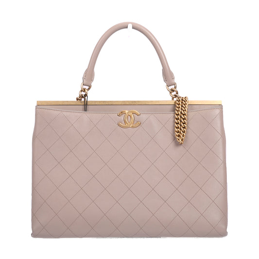 Pre-Owned Chanel Beige Lambskin Shoulder Bag 51897757 xhsp