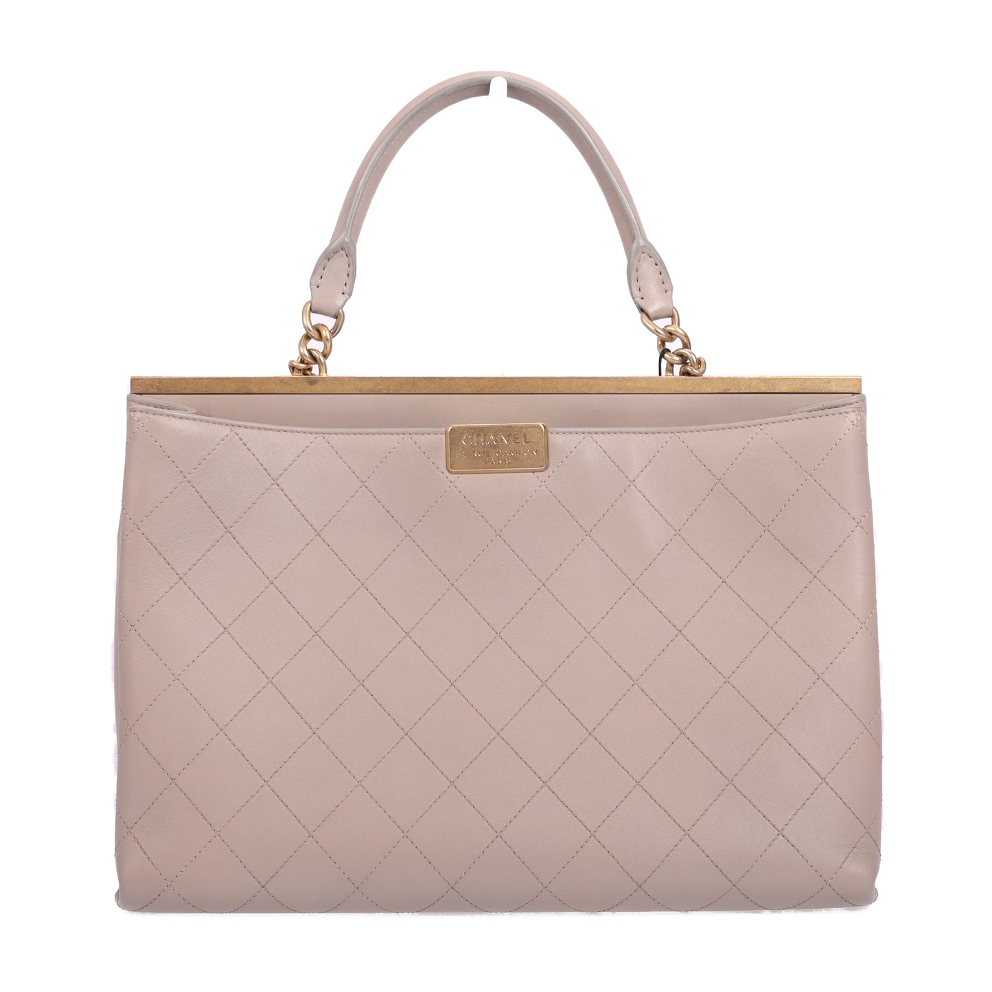 Pre-Owned Chanel Beige Lambskin Shoulder Bag 51897757 xhsp