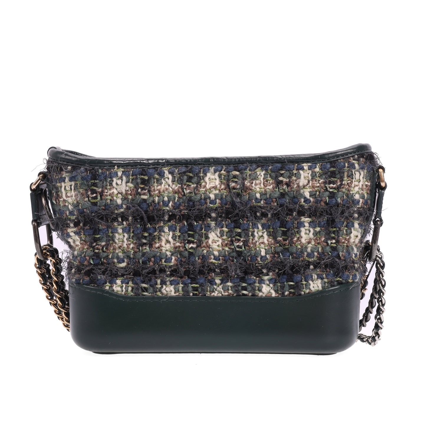 Pre-Owned Chanel Green Tweed Crossbody Bag 52350057