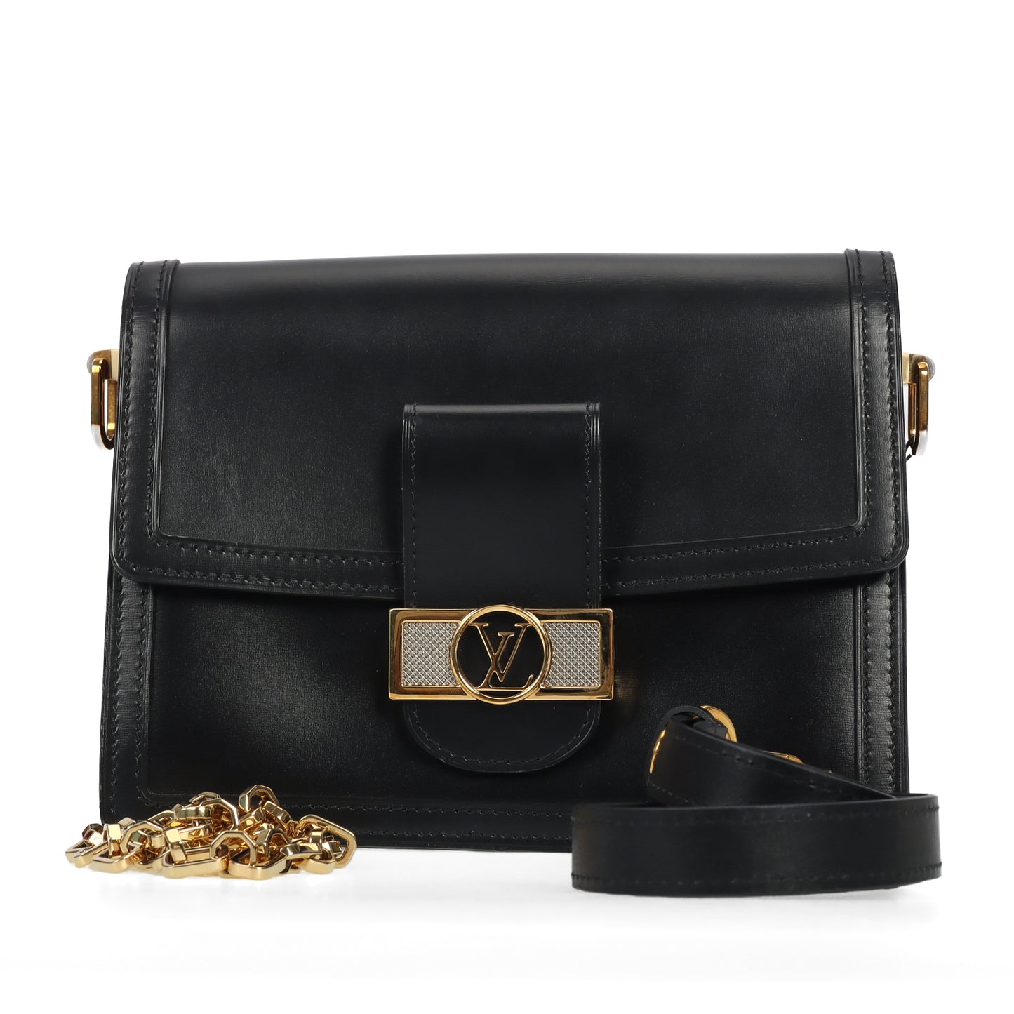 Pre-Owned Louis Vuitton Black Calfskin Shoulder Bag 52498606