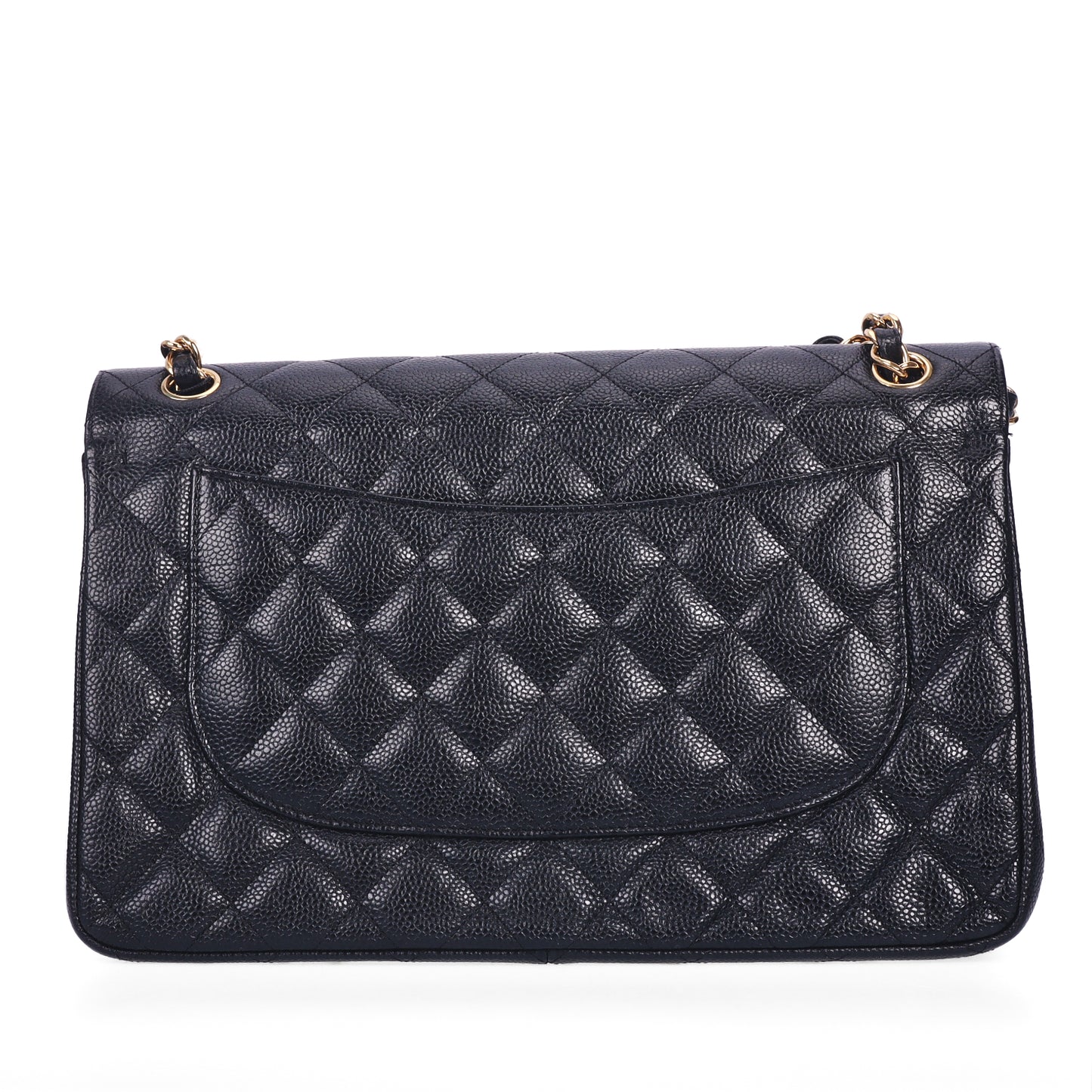 Pre-Owned Chanel Classic Flap Jumbo Black Quilted Calfskin Crossbody Bag 52876483