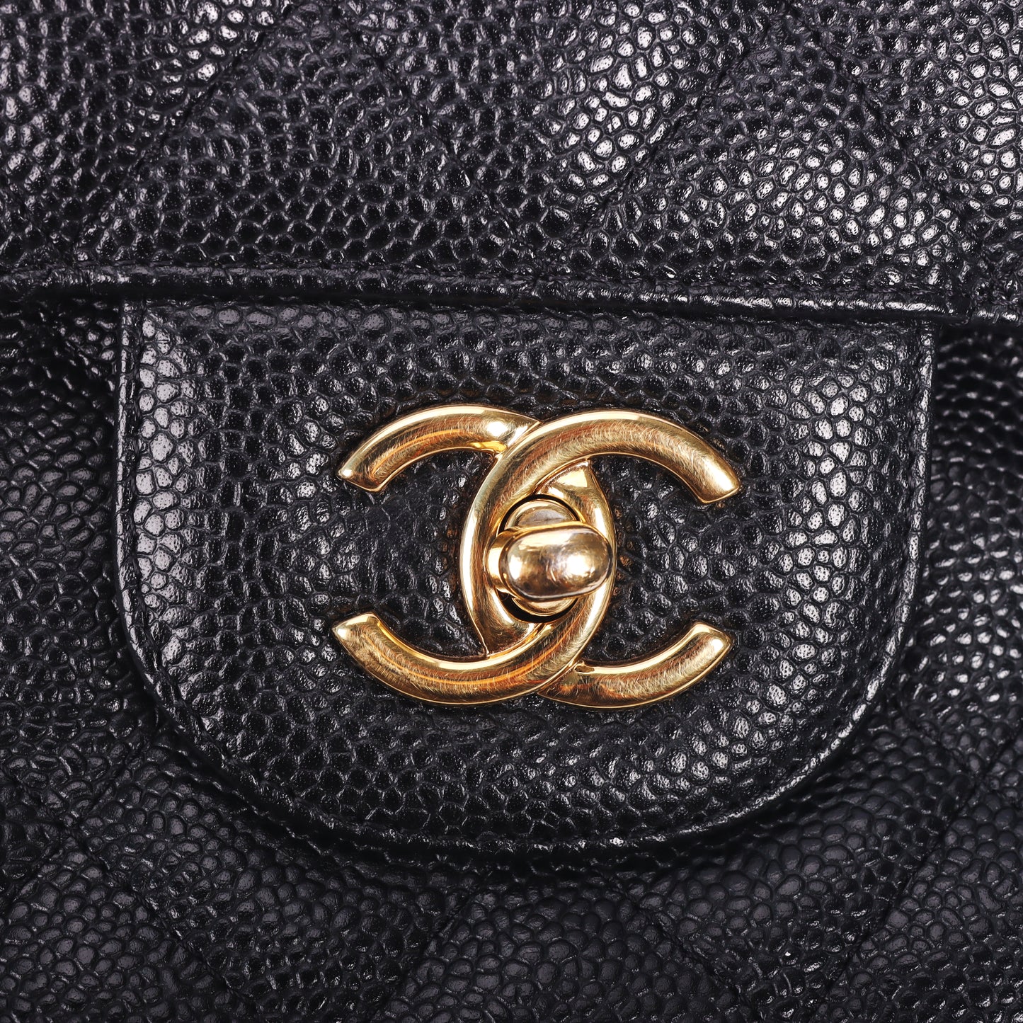 Pre-Owned Chanel Classic Flap Jumbo Black Quilted Calfskin Crossbody Bag 52876483