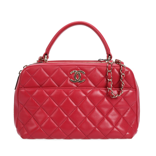 Pre-Owned Chanel Red Quilted Calfskin Crossbody Bag 53317810