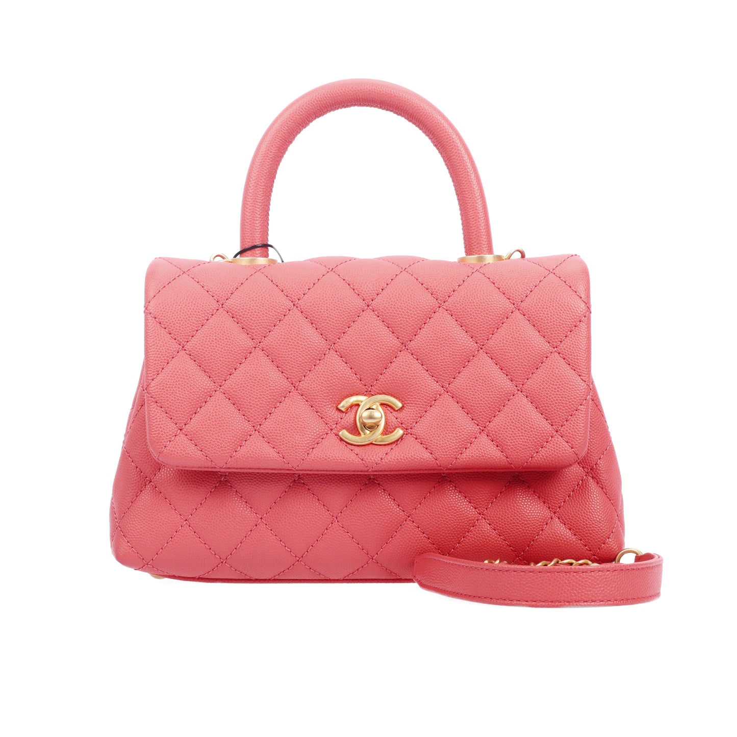 Pre-Owned Chanel Coco Handle Small Light Burgundy Calfskin Crossbody Bag 54062249