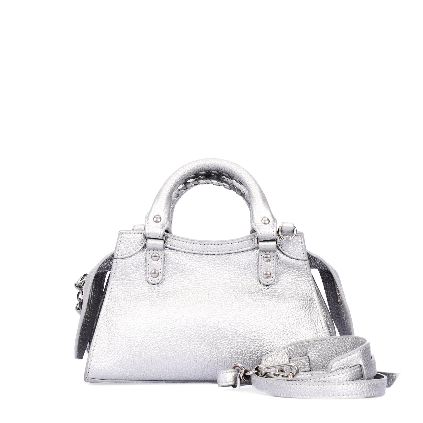 Pre-Owned Balenciaga City Silver Calfskin Shoulder Bag 54450961