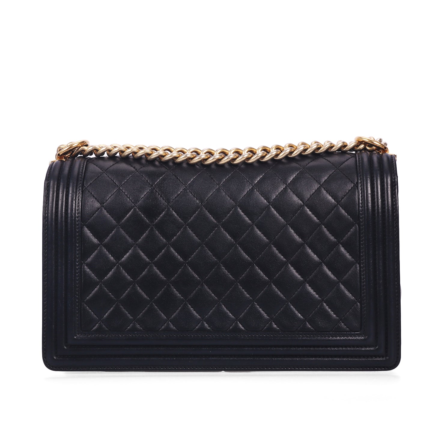 Pre-Owned Chanel Le Boy Black Quilted Lambskin Leather Shoulder Bag 55071493