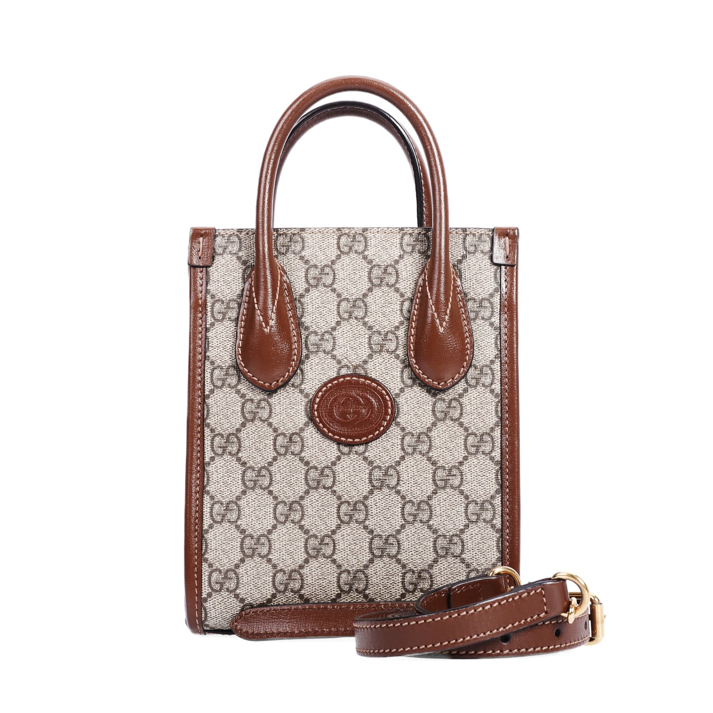 Pre-Owned Gucci Beige Coated Canvas Shoulder Bag 55494112