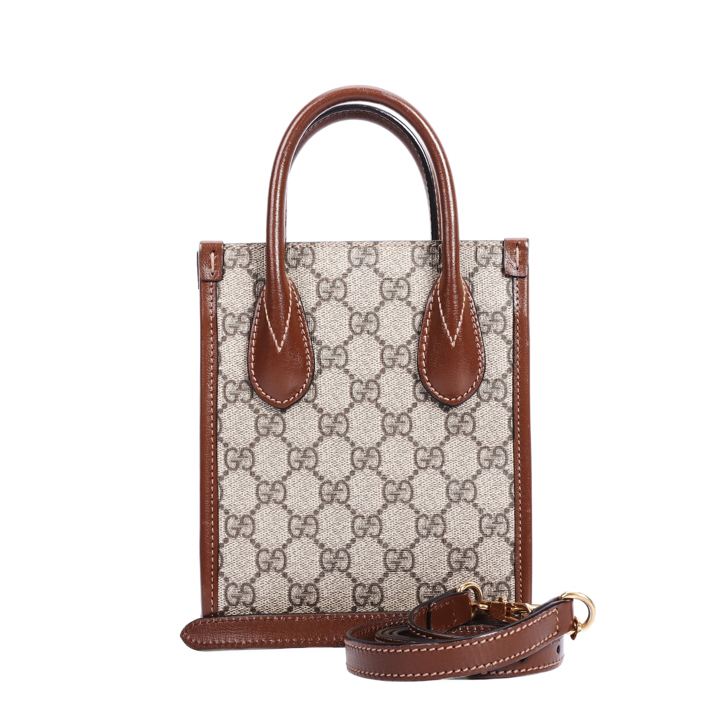 Pre-Owned Gucci Beige Coated Canvas Shoulder Bag 55494112