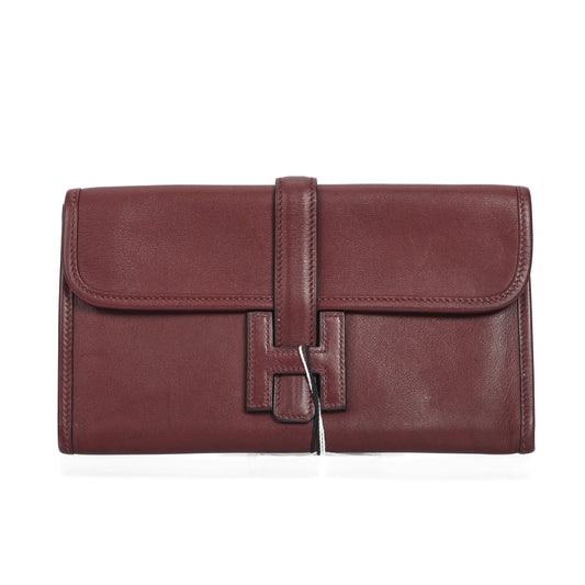 Pre-Owned Hermès Burgundy Swift Calfskin Leather Wallet 55819901 L