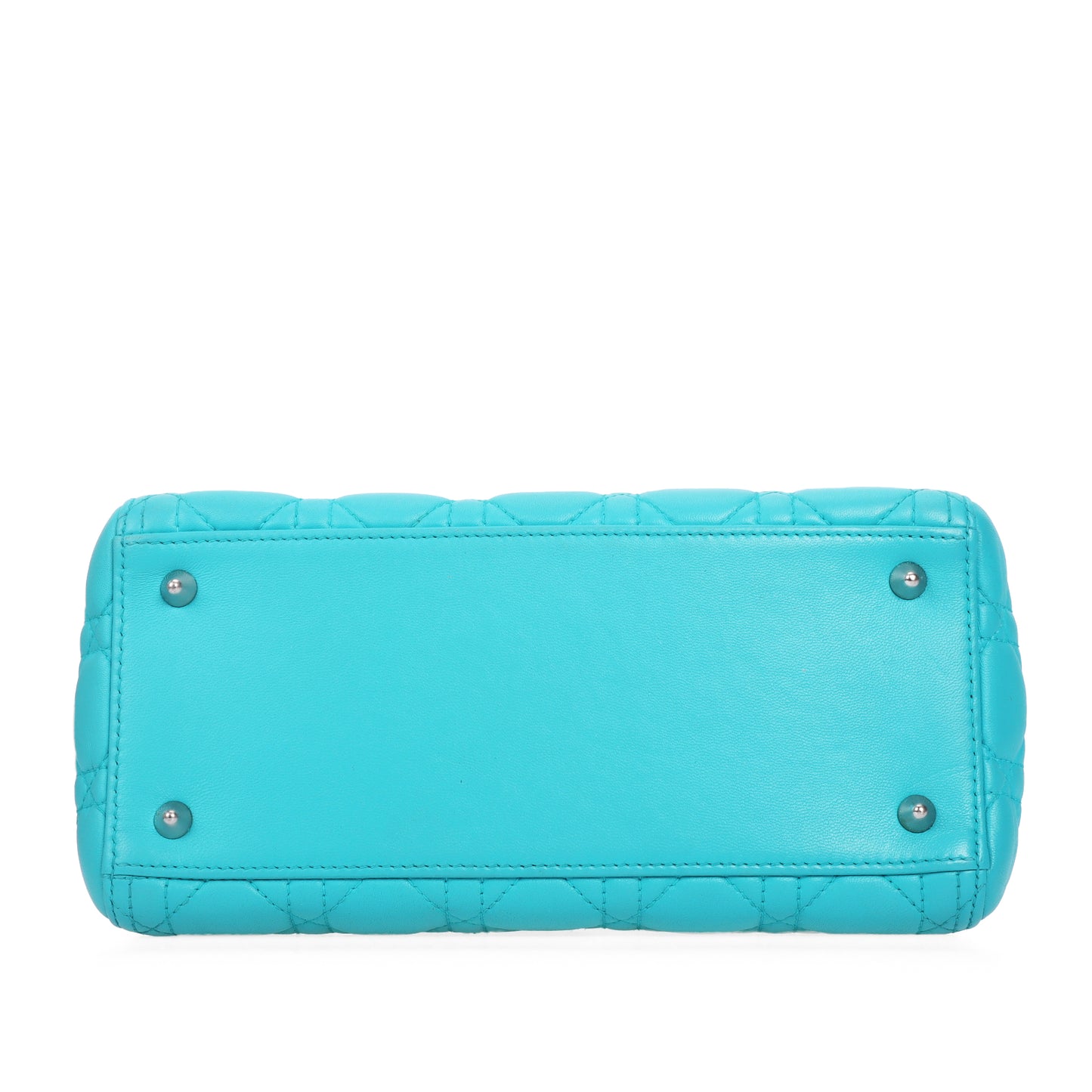 Pre-Owned Dior Lady Dior Bright Blue Lambskin Shoulder Bag 55907539