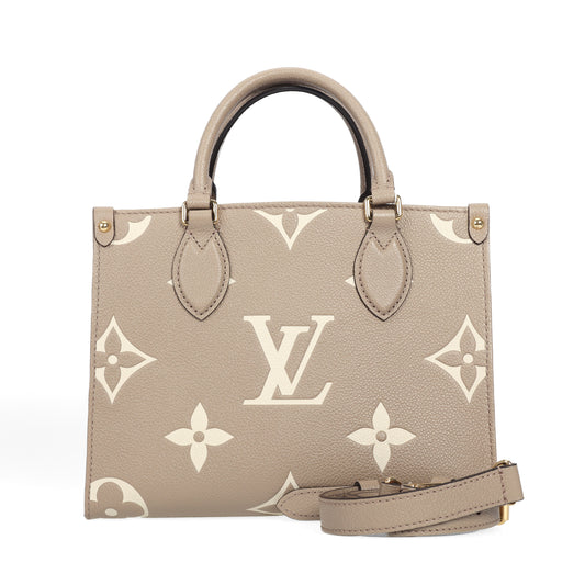 Pre-Owned Louis Vuitton OnTheGo Beige Monogram Empreinte Leather Crossbody Bag 56196994 L