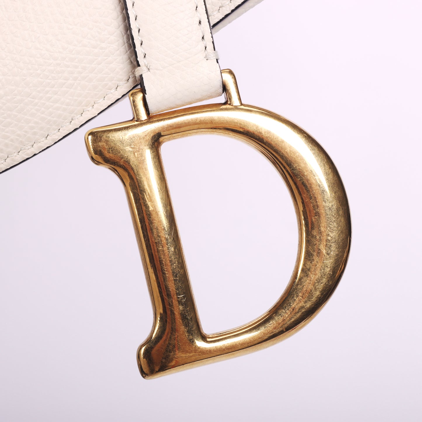 Pre-Owned Dior Saddle Medium Size White Calfskin Leather Crossbody Bag 56421328 c