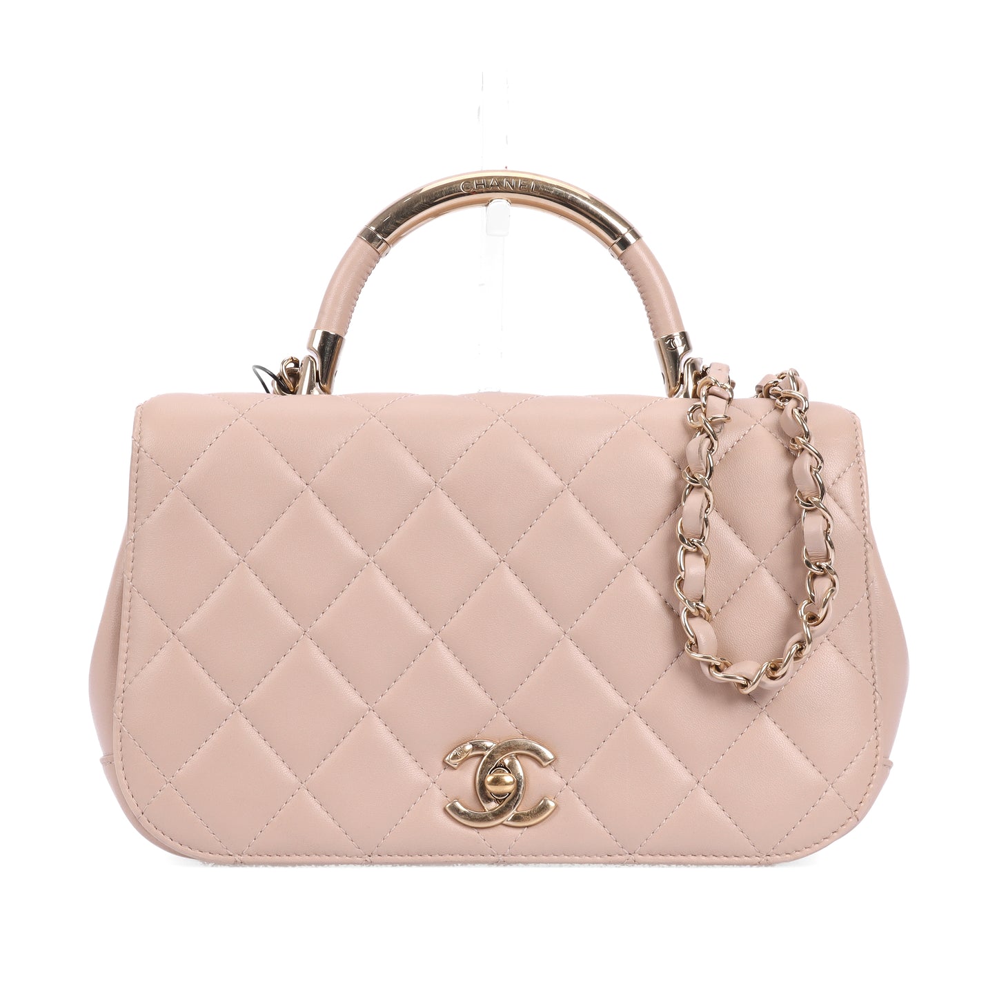 Pre-Owned Chanel Light Pink Lambskin Crossbody Bag 56987005