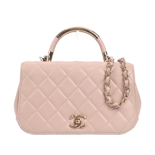 Pre-Owned Chanel Light Pink Lambskin Crossbody Bag 56987005