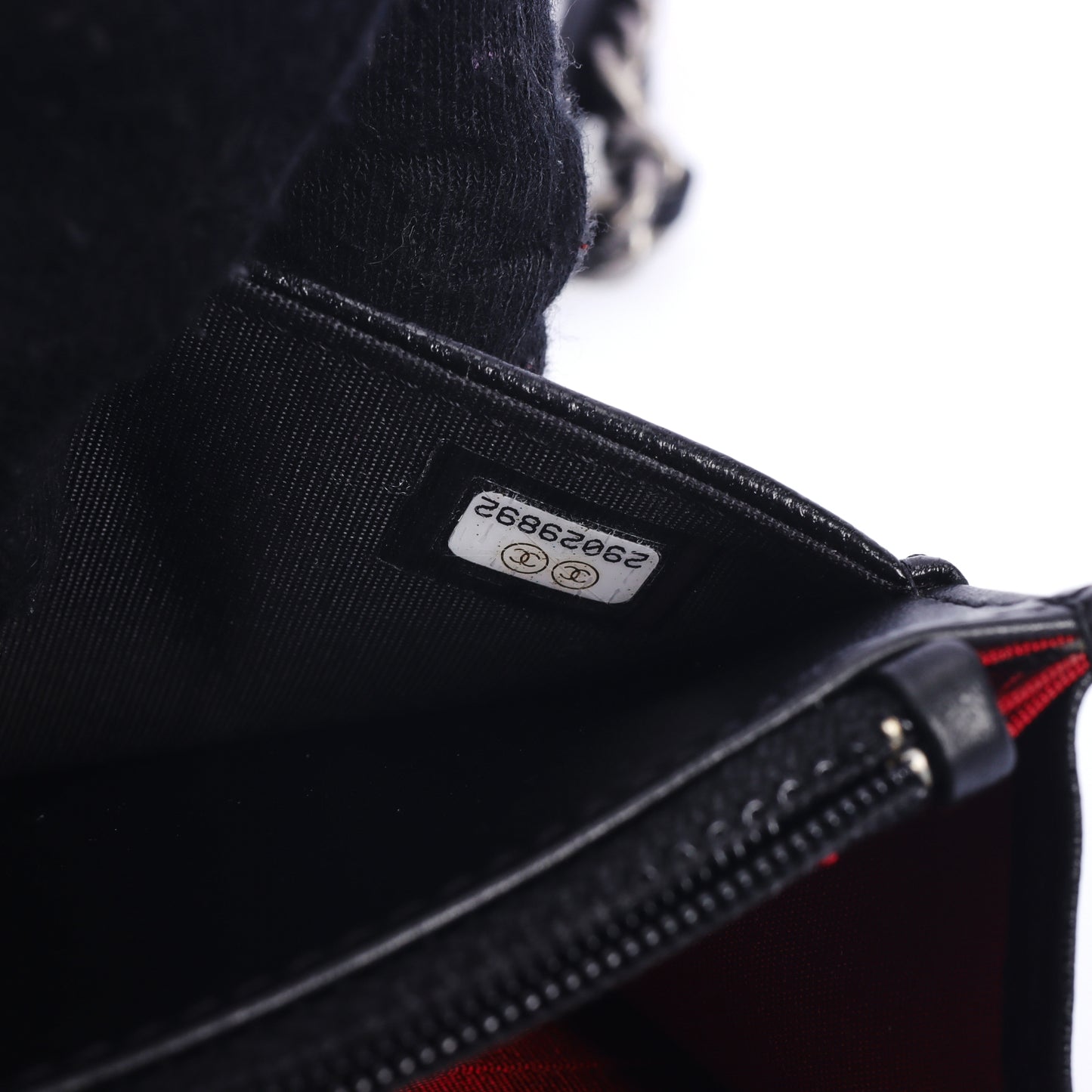 Pre-Owned Chanel 19 Black Quilted Lambskin Wallet on Chain 57907422