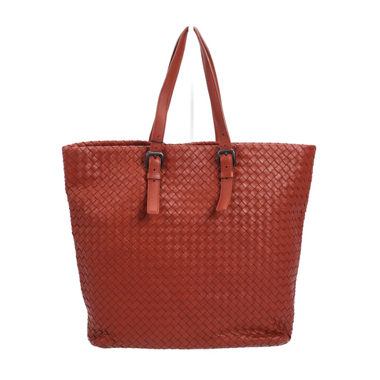 Pre-Owned Bottega Veneta Dark Orange Intrecciato Leather Shoulder Bag 59231449