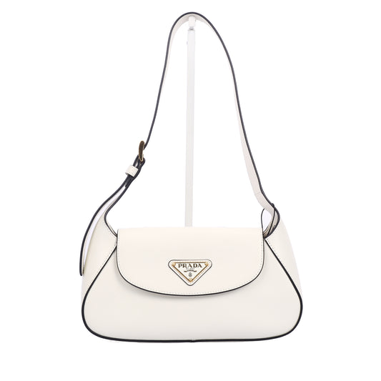 Pre-Owned Prada White Calfskin Leather Shoulder Bag 59299213