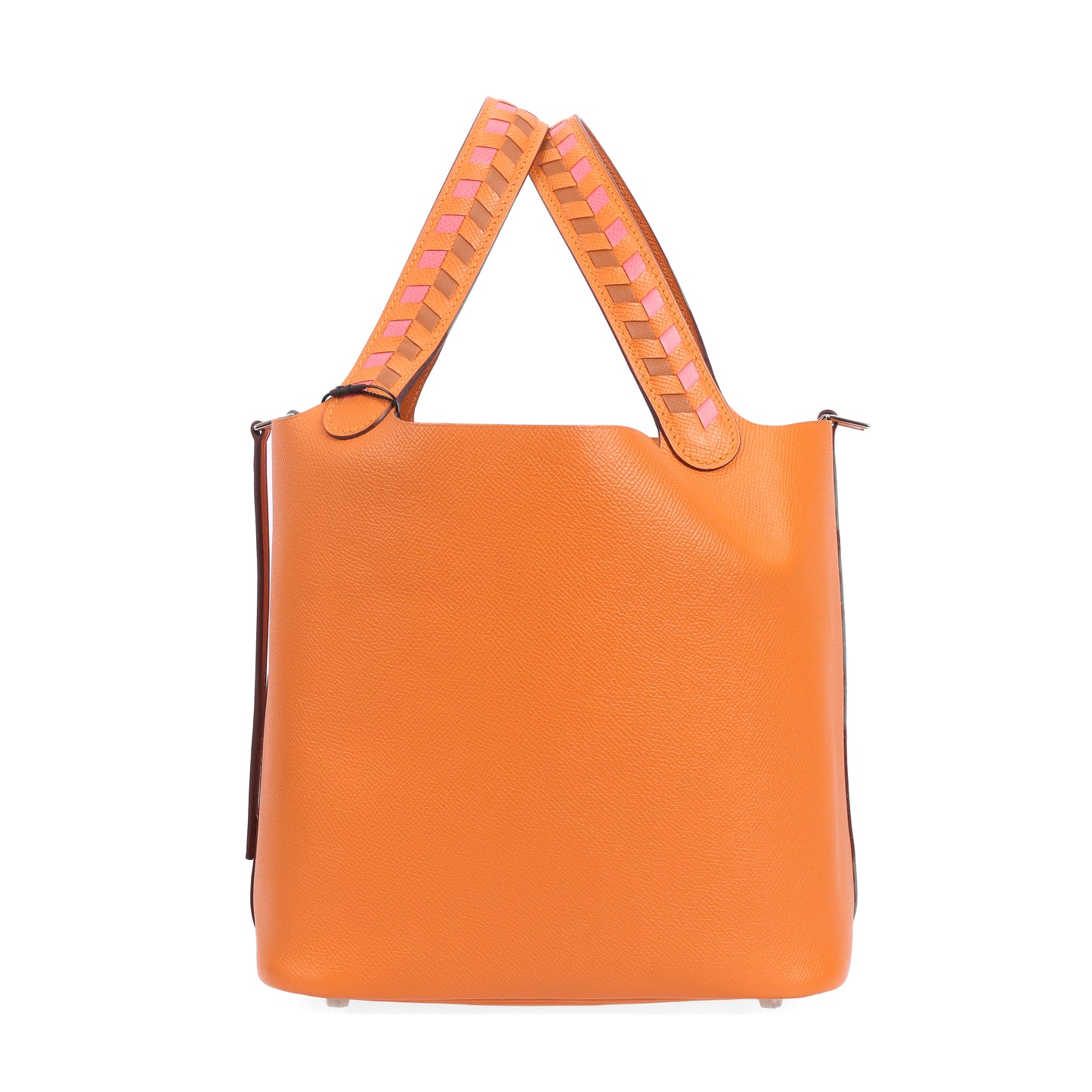 Pre-Owned Hermès Picotin Lock Orange Leather Top Handle Bag 59317552