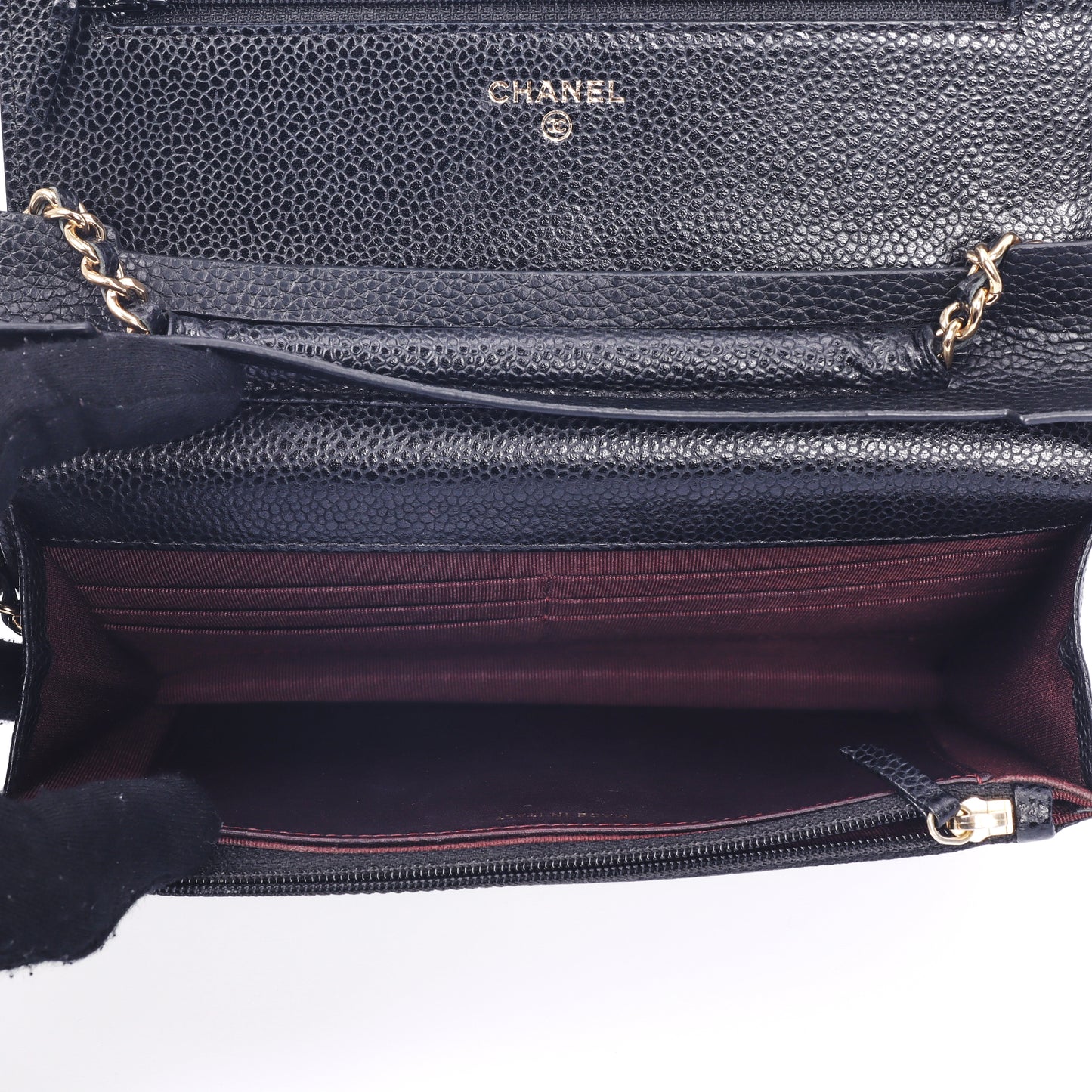 Pre-Owned Chanel Classic Black Calfskin Wallet on Chain 59714480