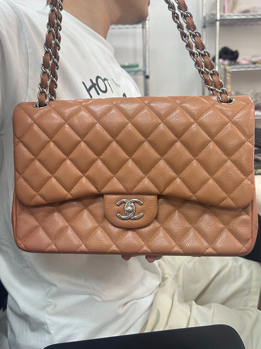 Pre-owned Chanel Brown Jumbo  Shoulder Bag 45599209