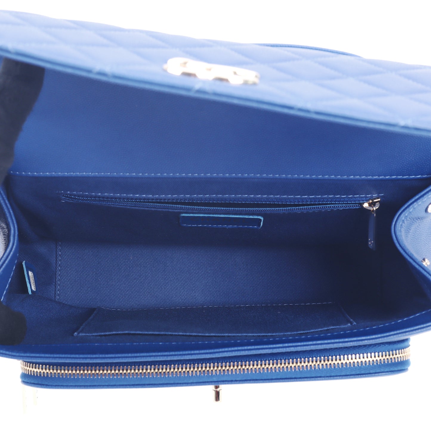 Pre-Owned Chanel Business Affinity Blue Quilted Calfskin Shoulder Bag 61162307
